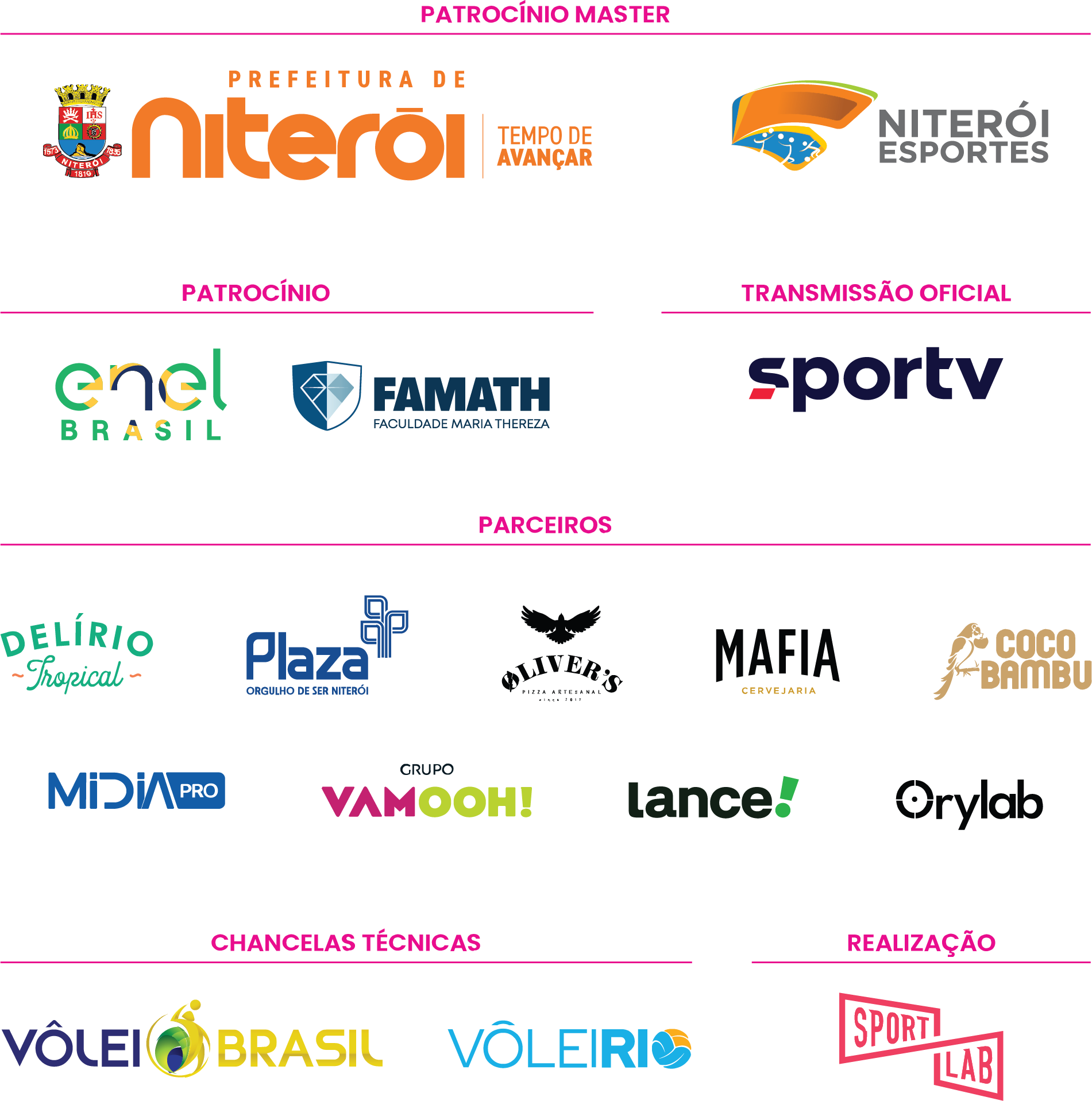 Patrocinadores e parceiros Super Vôlei